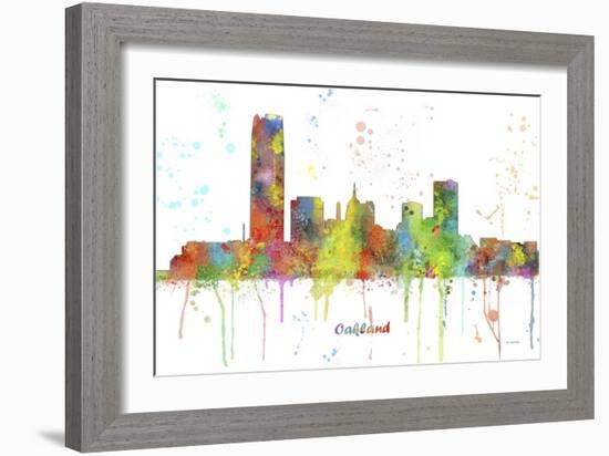 Oklahoma City Oklahoma Skyline MCLR 1-Marlene Watson-Framed Giclee Print