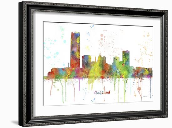 Oklahoma City Oklahoma Skyline MCLR 1-Marlene Watson-Framed Giclee Print