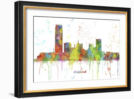 Oklahoma City Oklahoma Skyline MCLR 1-Marlene Watson-Framed Giclee Print