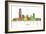 Oklahoma City Oklahoma Skyline MCLR 1-Marlene Watson-Framed Giclee Print