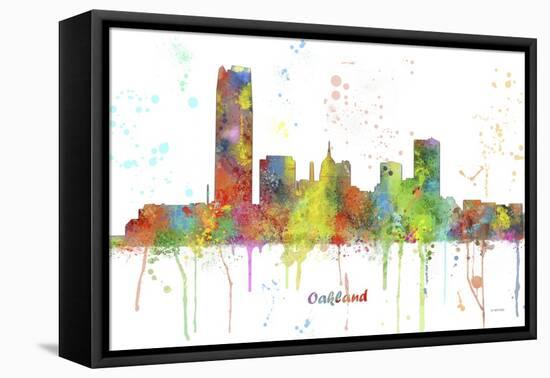 Oklahoma City Oklahoma Skyline MCLR 1-Marlene Watson-Framed Premier Image Canvas