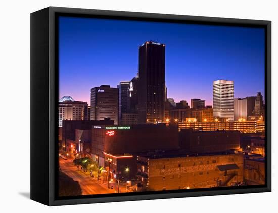 Oklahoma City Skyline Viewed from Bricktown District, Oklahoma, USA-Richard Cummins-Framed Premier Image Canvas