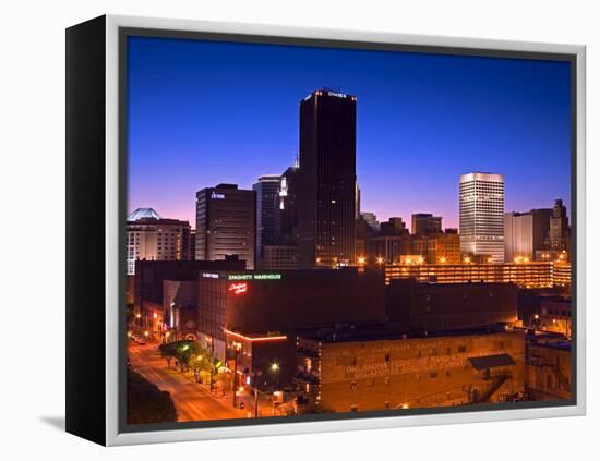 Oklahoma City Skyline Viewed from Bricktown District, Oklahoma, USA-Richard Cummins-Framed Premier Image Canvas