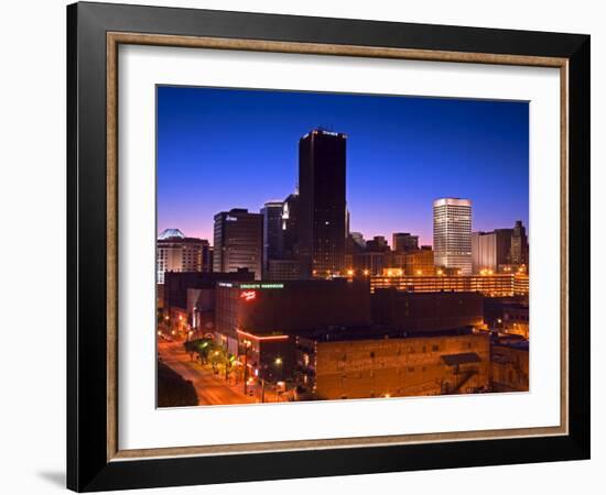 Oklahoma City Skyline Viewed from Bricktown District, Oklahoma, USA-Richard Cummins-Framed Photographic Print