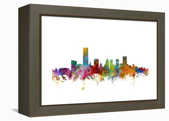 Oklahoma City Skyline-Michael Tompsett-Framed Stretched Canvas