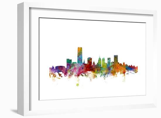 Oklahoma City Skyline-Michael Tompsett-Framed Art Print