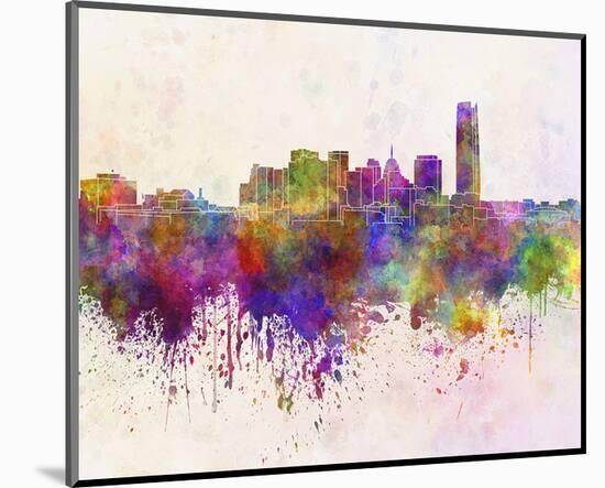 Oklahoma City Splatter Skyline-null-Mounted Art Print