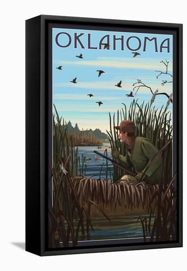 Oklahoma - Hunter and Lake-Lantern Press-Framed Stretched Canvas