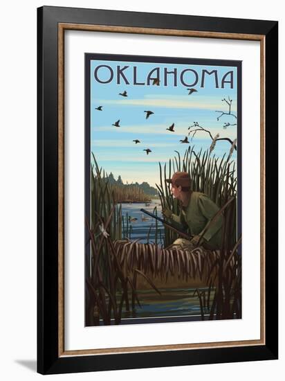 Oklahoma - Hunter and Lake-Lantern Press-Framed Art Print