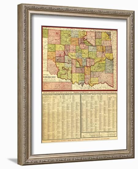 Oklahoma - Panoramic Map-Lantern Press-Framed Art Print