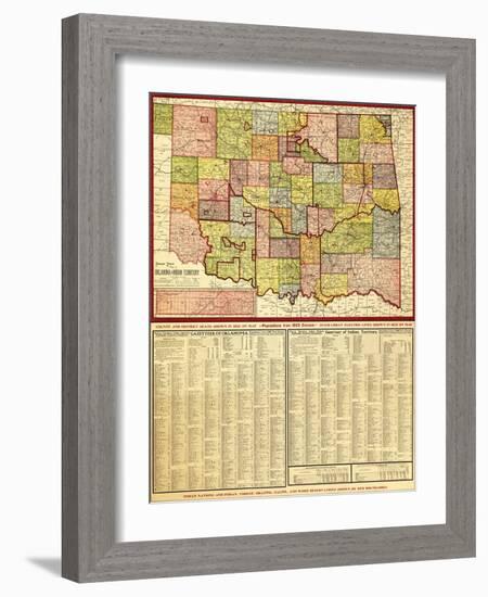 Oklahoma - Panoramic Map-Lantern Press-Framed Art Print