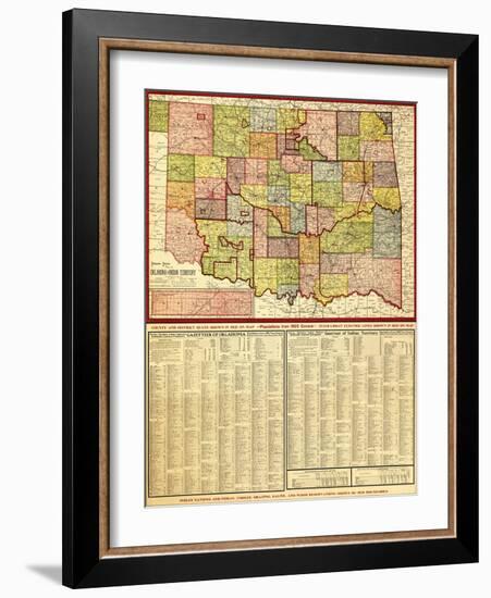 Oklahoma - Panoramic Map-Lantern Press-Framed Art Print