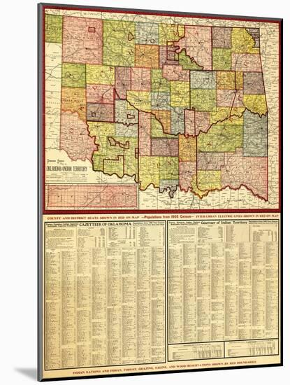 Oklahoma - Panoramic Map-Lantern Press-Mounted Art Print