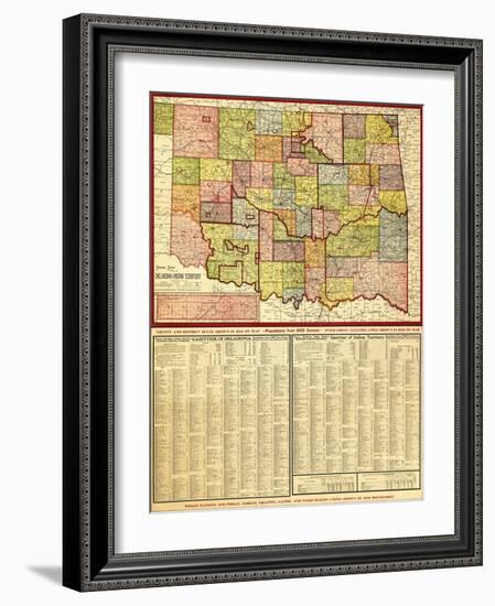 Oklahoma - Panoramic Map-Lantern Press-Framed Art Print