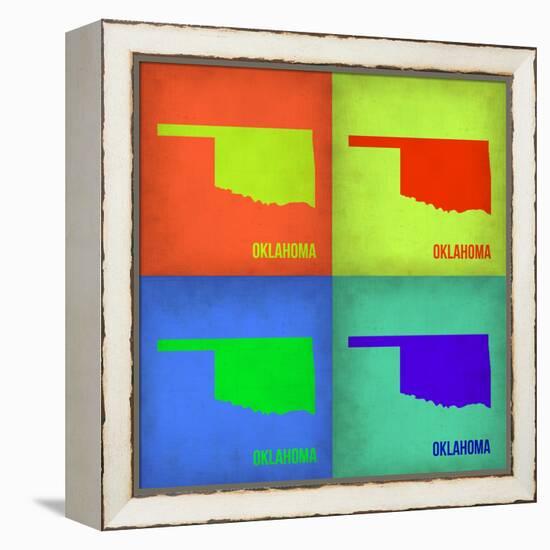 Oklahoma Pop Art Map 1-NaxArt-Framed Stretched Canvas