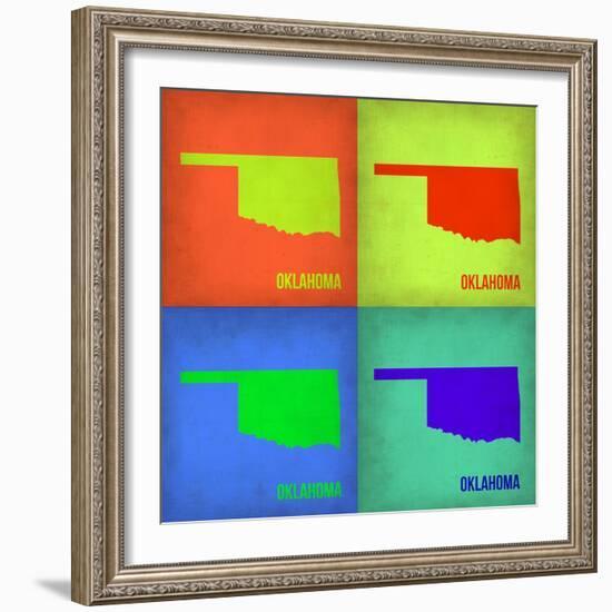 Oklahoma Pop Art Map 1-NaxArt-Framed Art Print