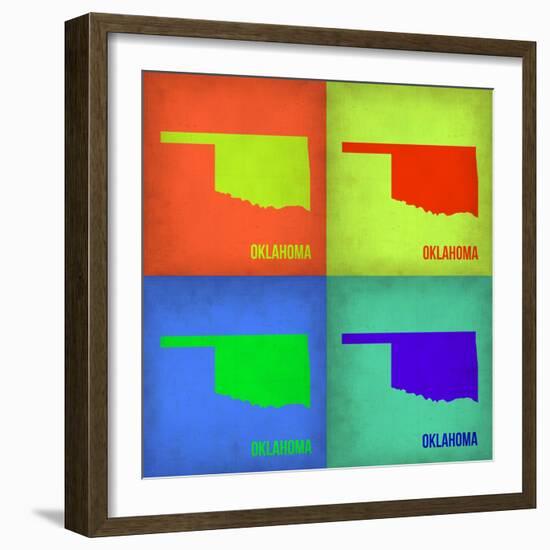 Oklahoma Pop Art Map 1-NaxArt-Framed Art Print