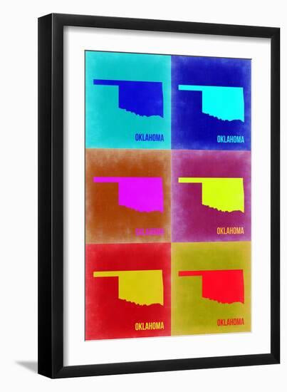 Oklahoma Pop Art Map 2-NaxArt-Framed Art Print