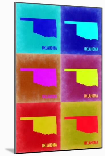 Oklahoma Pop Art Map 2-NaxArt-Mounted Art Print