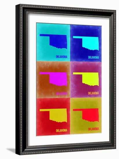 Oklahoma Pop Art Map 2-NaxArt-Framed Art Print