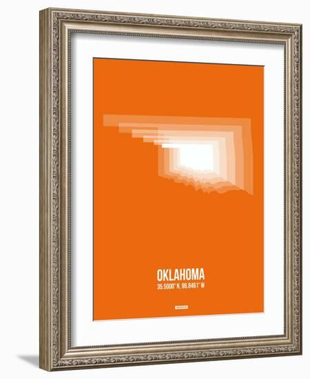 Oklahoma Radiant Map 3-NaxArt-Framed Art Print