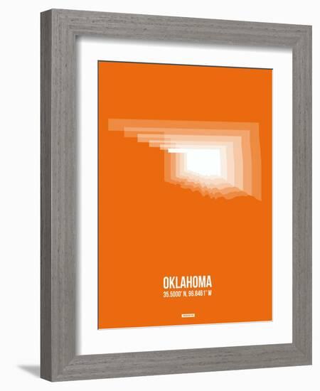 Oklahoma Radiant Map 3-NaxArt-Framed Art Print