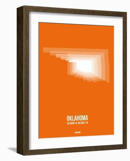 Oklahoma Radiant Map 3-NaxArt-Framed Art Print