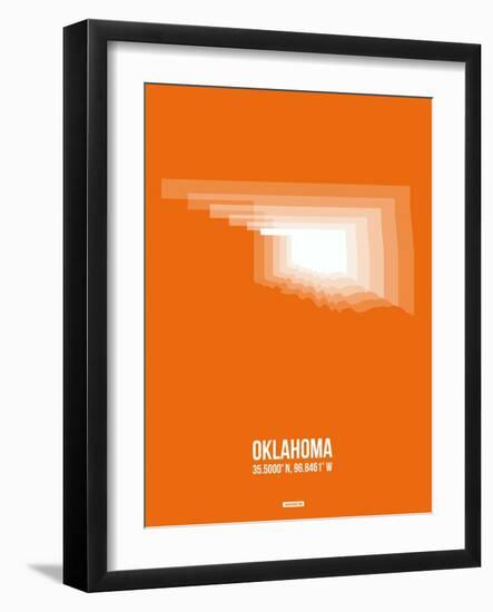 Oklahoma Radiant Map 3-NaxArt-Framed Art Print