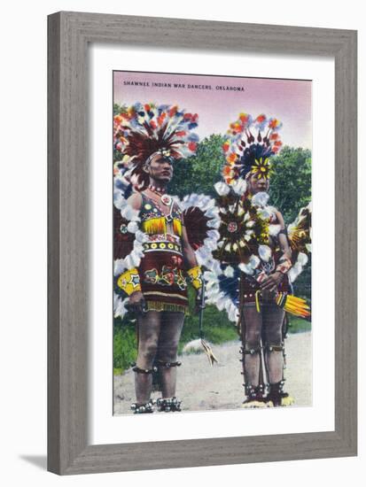 Oklahoma - Shawnee Indian War Dancers-Lantern Press-Framed Art Print