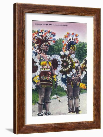 Oklahoma - Shawnee Indian War Dancers-Lantern Press-Framed Art Print
