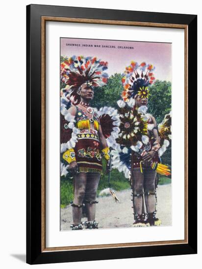 Oklahoma - Shawnee Indian War Dancers-Lantern Press-Framed Art Print