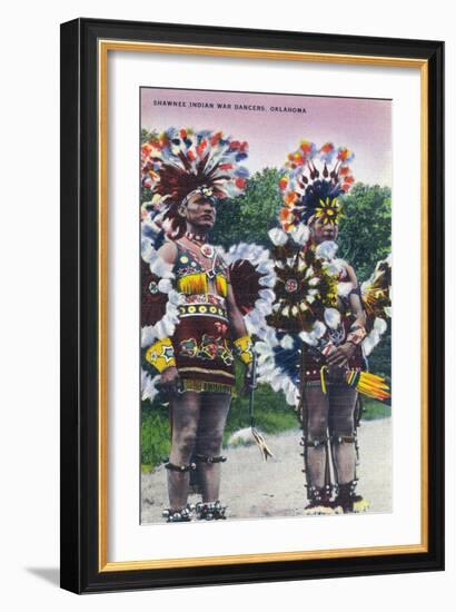 Oklahoma - Shawnee Indian War Dancers-Lantern Press-Framed Art Print