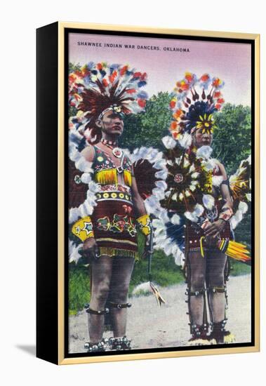 Oklahoma - Shawnee Indian War Dancers-Lantern Press-Framed Stretched Canvas