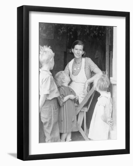 Oklahoma squatter's family, Riverside County, California, 1935-Dorothea Lange-Framed Photographic Print