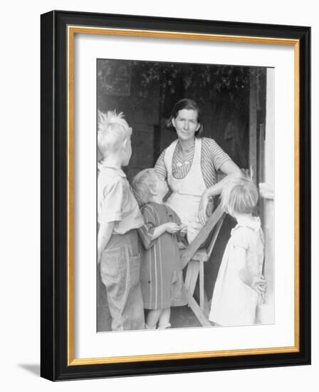 Oklahoma squatter's family, Riverside County, California, 1935-Dorothea Lange-Framed Photographic Print