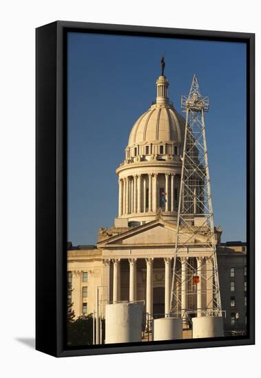 Oklahoma State Capitol Building, Oklahoma City, Oklahoma, USA-Walter Bibikow-Framed Premier Image Canvas