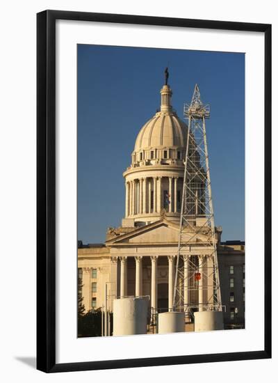 Oklahoma State Capitol Building, Oklahoma City, Oklahoma, USA-Walter Bibikow-Framed Photographic Print