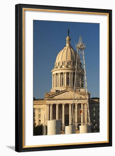 Oklahoma State Capitol Building, Oklahoma City, Oklahoma, USA-Walter Bibikow-Framed Photographic Print