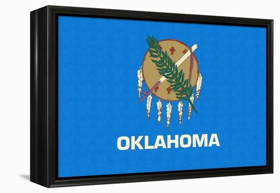 Oklahoma State Flag-Lantern Press-Framed Stretched Canvas