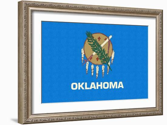 Oklahoma State Flag-Lantern Press-Framed Art Print