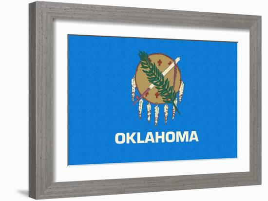 Oklahoma State Flag-Lantern Press-Framed Art Print