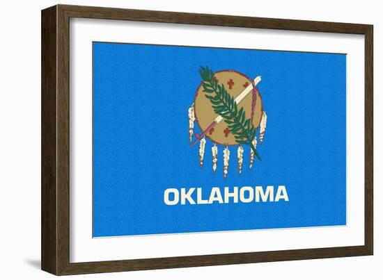 Oklahoma State Flag-Lantern Press-Framed Art Print