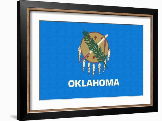 Oklahoma State Flag-Lantern Press-Framed Art Print