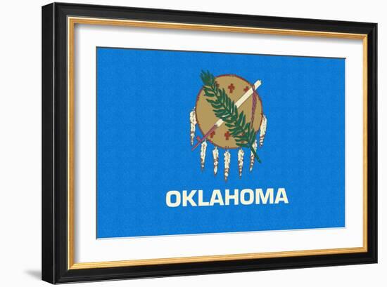 Oklahoma State Flag-Lantern Press-Framed Art Print