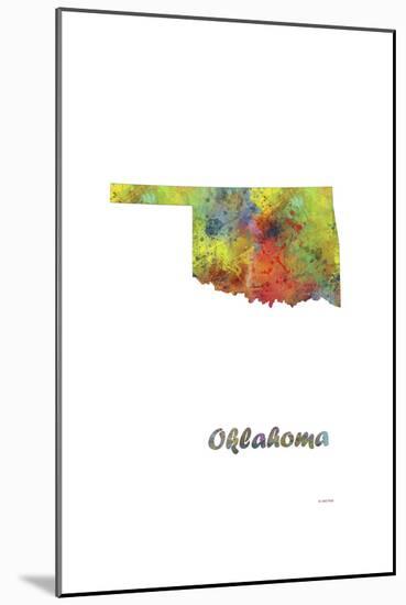 Oklahoma State Map 1-Marlene Watson-Mounted Giclee Print