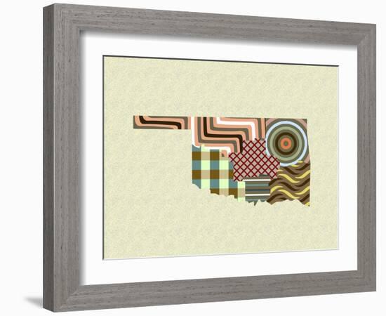 Oklahoma State Map-Lanre Adefioye-Framed Giclee Print