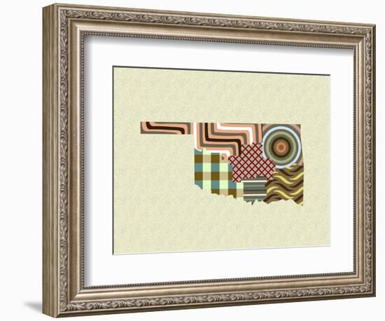 Oklahoma State Map-Lanre Adefioye-Framed Giclee Print