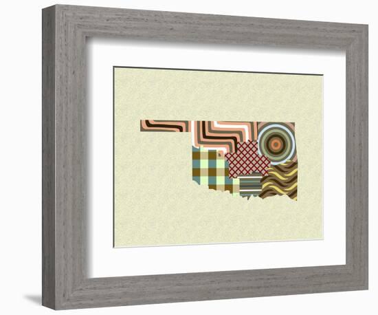 Oklahoma State Map-Lanre Adefioye-Framed Giclee Print