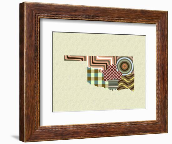 Oklahoma State Map-Lanre Adefioye-Framed Giclee Print