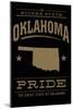 Oklahoma State Pride - Gold on Black-Lantern Press-Mounted Art Print